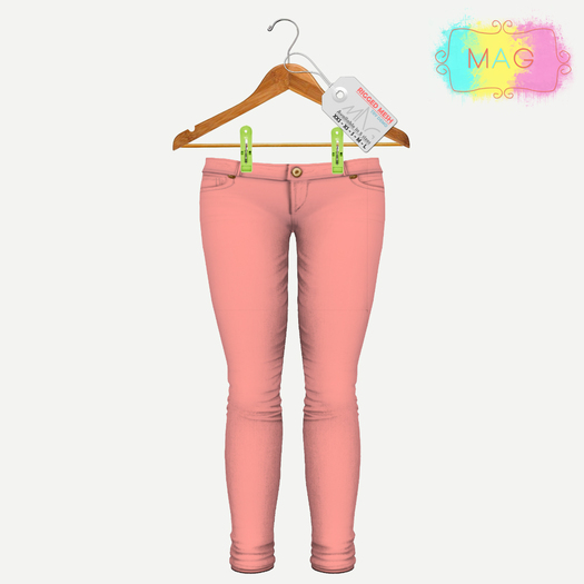 [MAG] Mesh Skinny Jeans - Coral