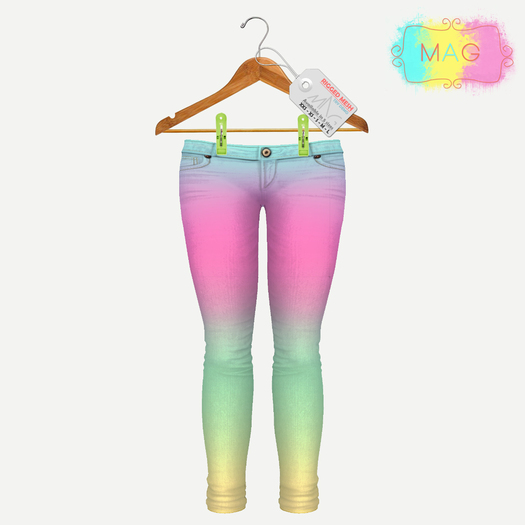 [MAG] Mesh Skinny Jeans - Pastels Gradient