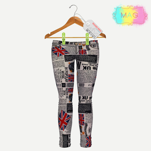 [MAG] Mesh Skinny Jeans - Newspaper