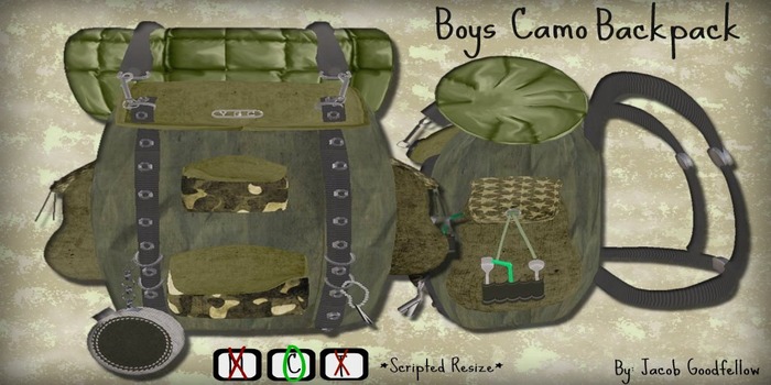 Boys Camo Backpack Boxed