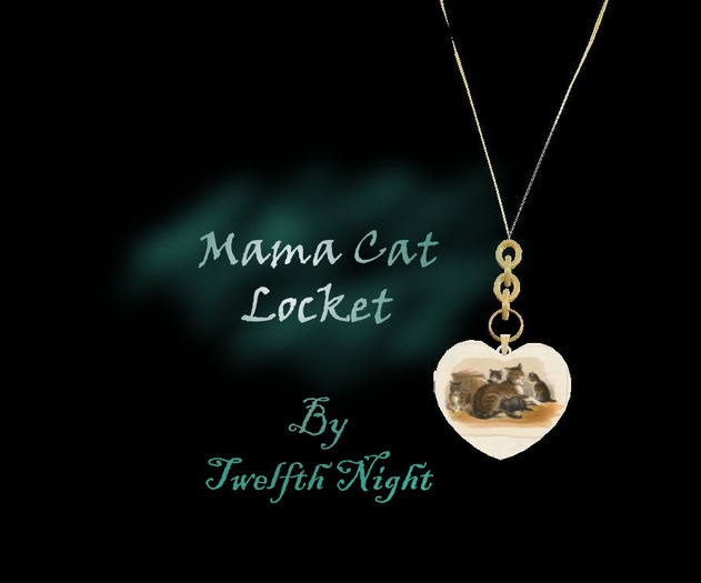 Mama Cat Heart Locket