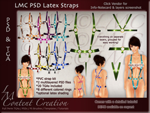 LMC PSD FILES & TGA - Latex Straps - Kinky BOM PVC Body Harnish