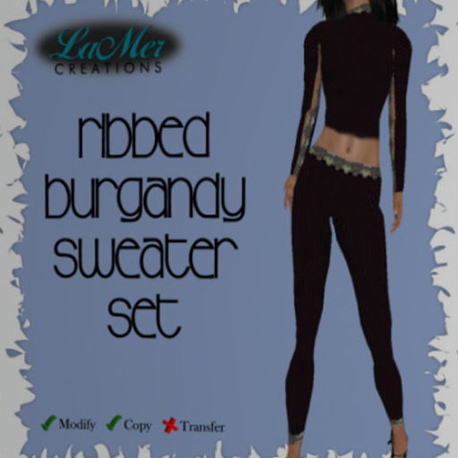 Ribbed burgandy sweater set