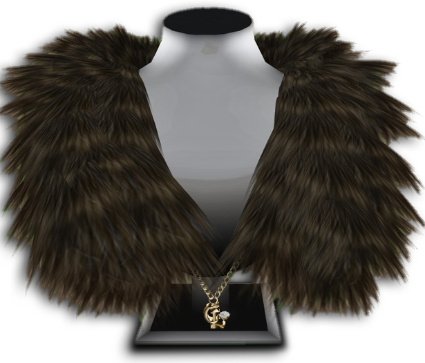 ((Crystal Line))Fur Stole-Brown