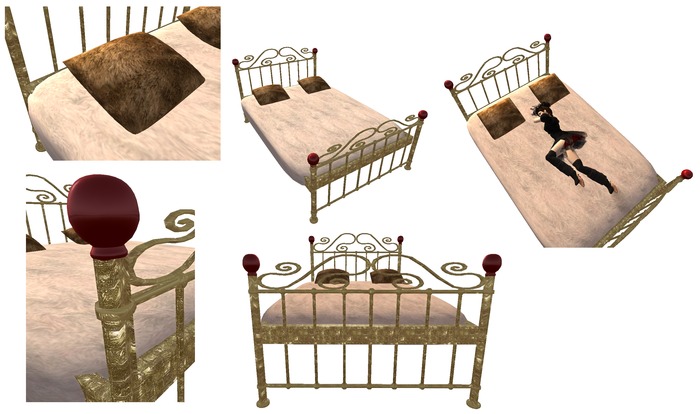 Golden Bed with Animation 16 prims by H&G