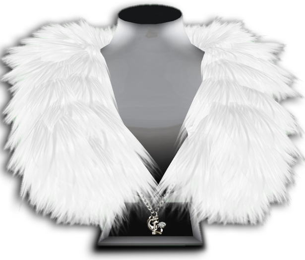((Crystal Line))Fur Stole-White