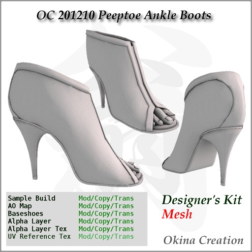 Designers kit OC 201210 Peeptoe Ankle Boots (D-kit)