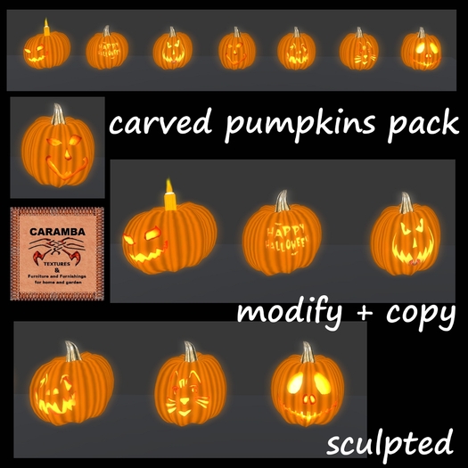 Halloween - carved pumpkins pack (mod/copy)