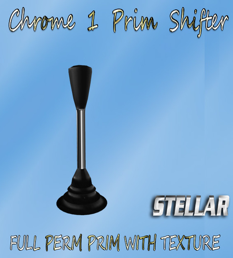 Chrome shifter/gear lever one prim -Black handle