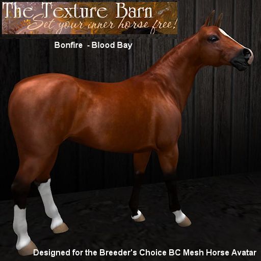 BC - Bonfire - Blood Bay Texture Pack for Breeders Choice Mesh Horse Avatar