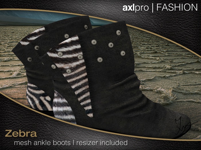 AXL pro FASHION l Mesh Ankle Boots l Zebra