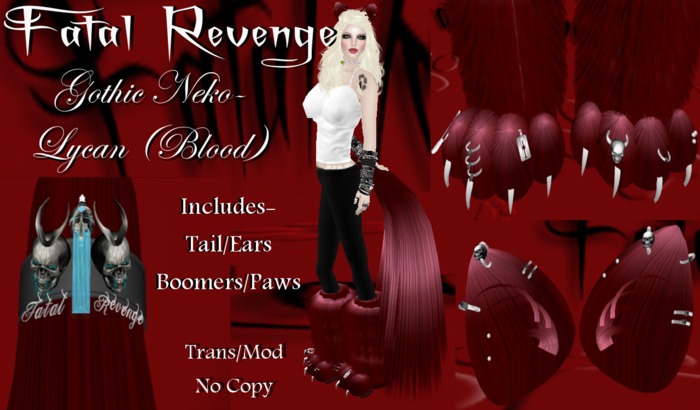 Fatal Revenge- Gothic Neko {Lycan} Fluffy (Blood) (Promo Sale)