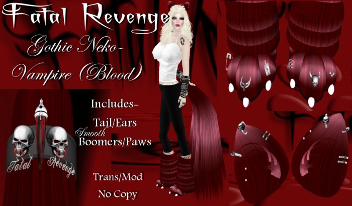 Fatal Revenge- Gothic Neko {Vampire} Smooth (Blood) (Promo Sale) 
