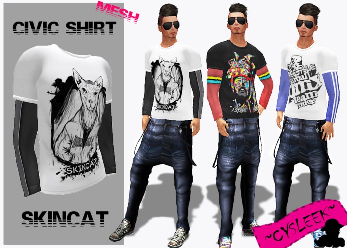 ~Cysleek =^.-=~Mesh Civic Shirt (SkinCat)