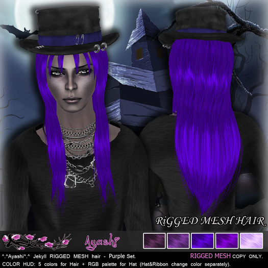 [^.^Ayashi^.^] Jekyll-purple (RIGGED MESH hair)