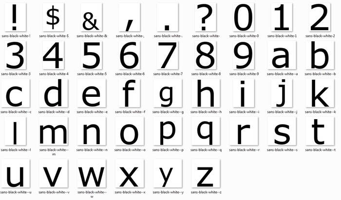 Alphabet - sans - black white - small