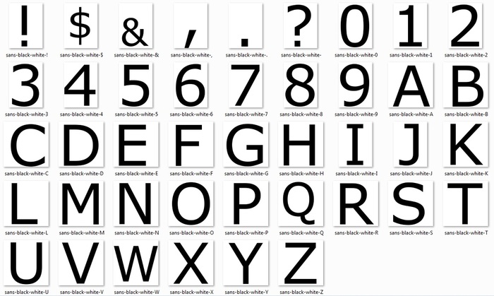 Alphabet - sans - black white