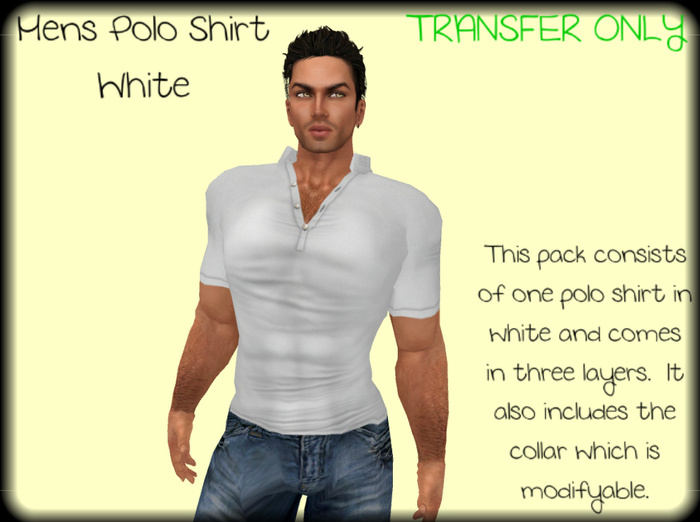 ~TB~ Mens Polo Shirt White Top