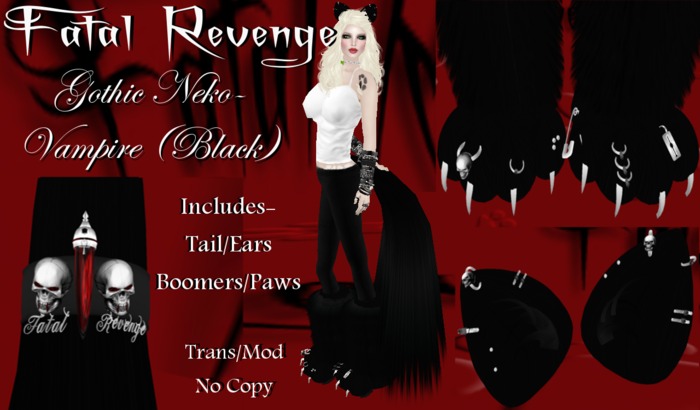 Fatal Revenge- Gothic Neko {Vampire} Fluffy (Black) (Promo Sale) 