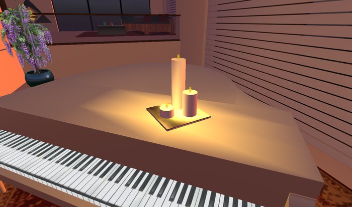 Candles on Plate  7 prims