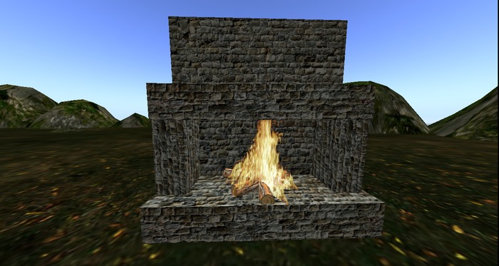 Grey-Stoned Fireplace