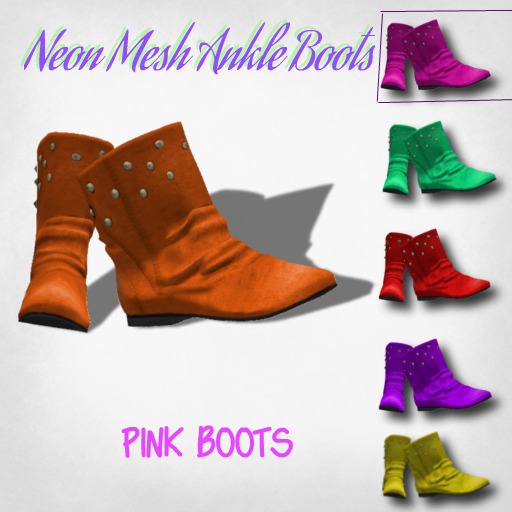 Pink mesh ankle boots