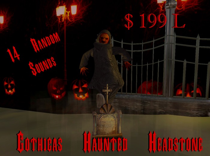 Gothica's Haunted  Headstone w/sounds