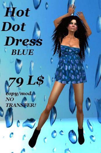 Hot Dot Dress Blue