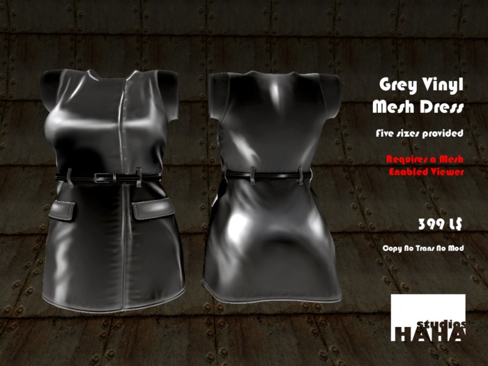 !Grey Mesh Vinyl PVC Dress V2