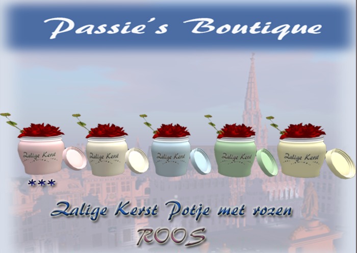 Passie's Boutique Kerstroos roze vaas