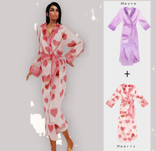 .:Lethal:. Bathrobe MAUVE + HEARTS
