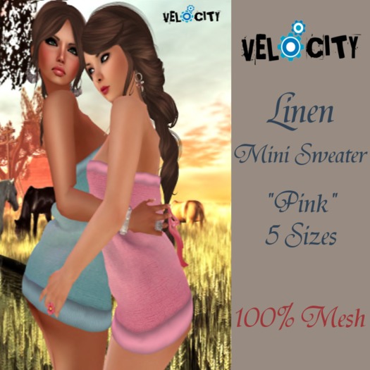 VELOCITY Pink Linen Mini Sweater