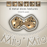 *Miu Miu* 6 metal dices textures - Gold