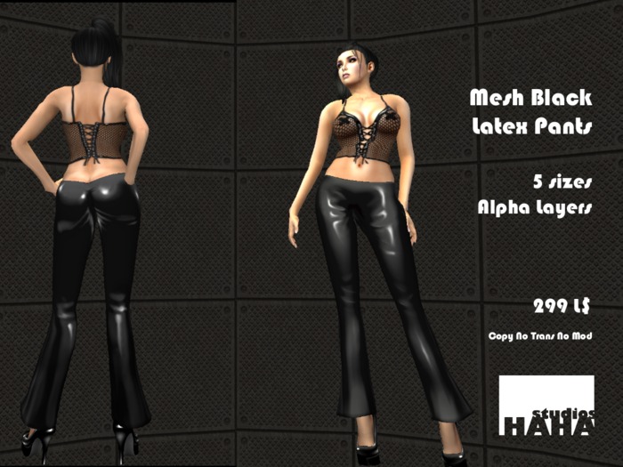 !Mesh Black Latex Pants