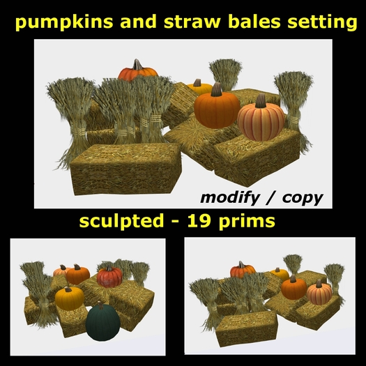 pumpkins and straw bales setting (modify/copy)