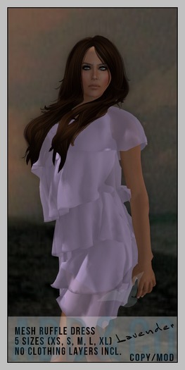 ABD :: Mesh Womens Ruffle Dress :: Lavender 