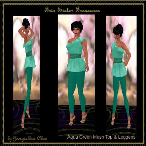 GSC Aqua Green Mesh Riggs Top & Leggens
