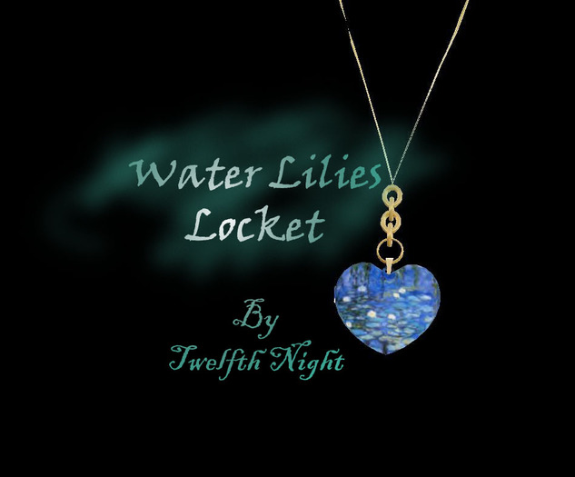 Water Lilies Heart Locket