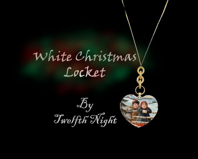 White Christmas Heart Locket