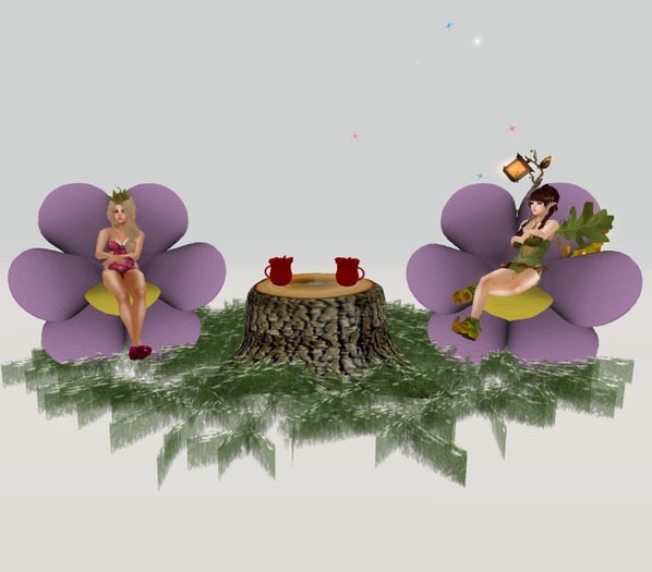 Bella'sBits ~ Petite ~ Flower Chairs & Table - purple