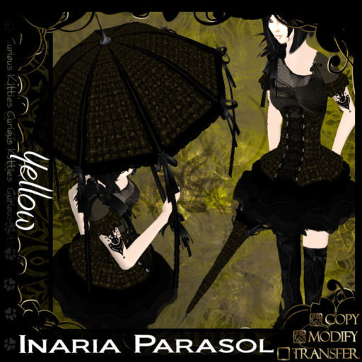 =^.^= Curious Kitties - Inaria Parasol - Yellow