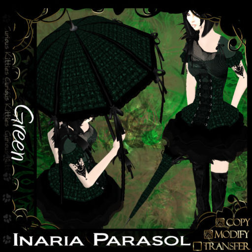 =^.^= Curious Kitties - Inaria Parasol - Green