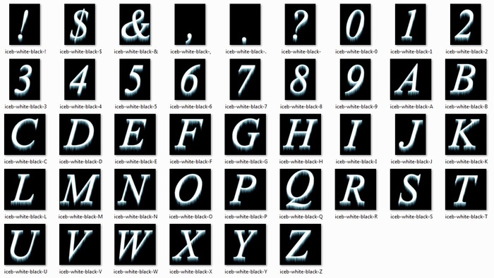 Alphabet - iceb - white black 