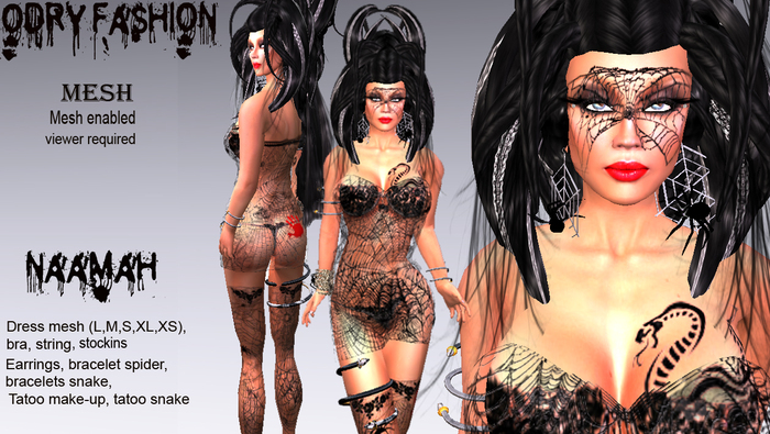 *OF *-*NAAMAH*Mesh  SPIDER DRESS