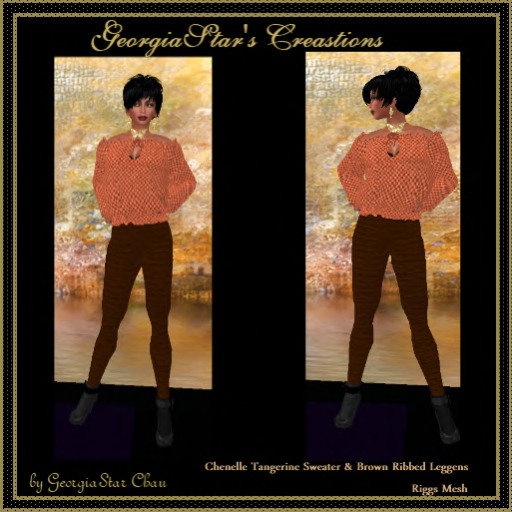 GSC Chenille Tangerine Sweater & Ribbed Pants