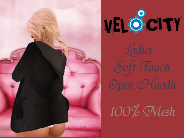 VELOCITY Black OpenSweater