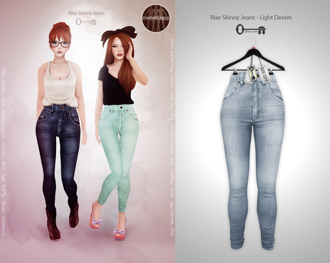 The Secret Store - Rise Skinny Jeans - Light Denim 