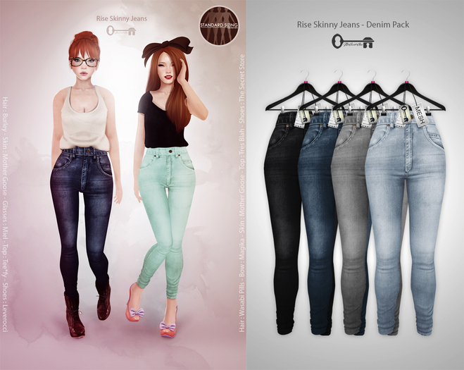 The Secret Store - Rise Skinny Jeans - Denim Pack 