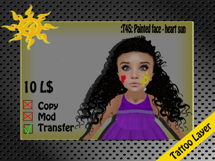 Painted face - heart sun