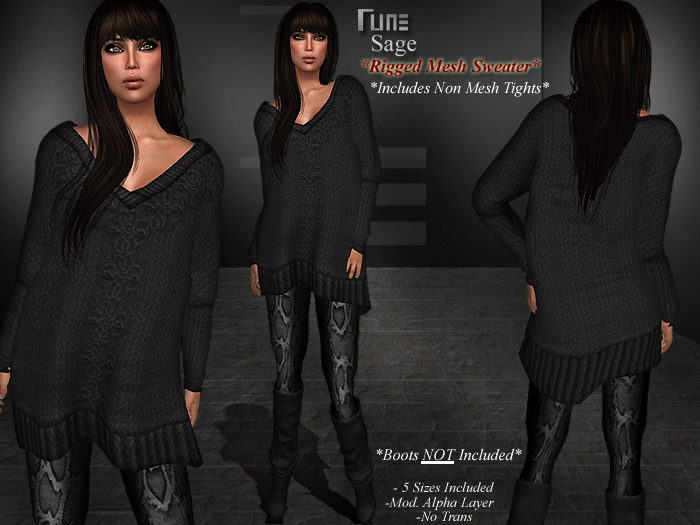 DE Designs - Rune - Sage - Black *Mesh*
